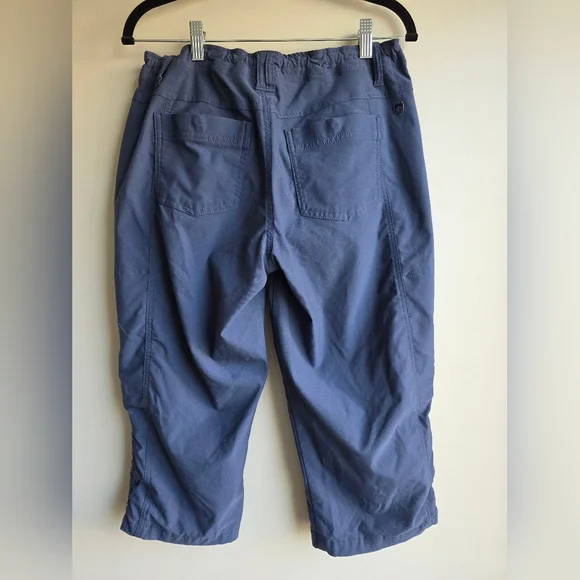 KUHL Trekr Kapri Hiking Pants Blue Ruched Side Cinch Cargo Size 8 - Picture 13 of 16